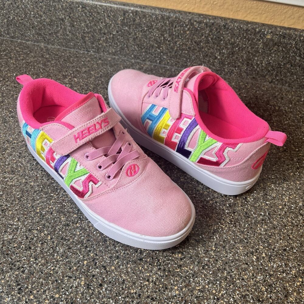 Heelys PRO 20 x2 Skateboarding Pink Multicolor Canvas Lace Up Womens 7 NO WHEELS